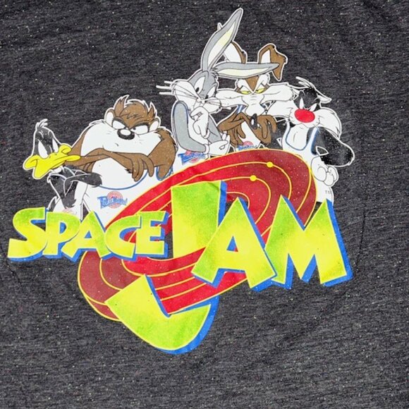 Space Jam T Shirt Mens XL Black Speck Tune Squad Cotton Blend Short Sleeve - Picture 2 of 4